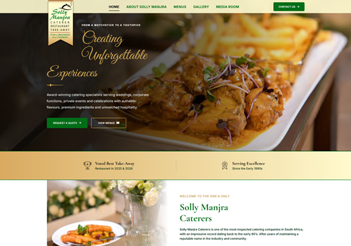 Solly Manjra website design portfolio project